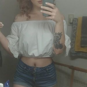 White crop top